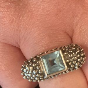DIAN MALOUF SWISS BLUE TOPAZ STERLING SILVER RING